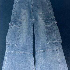 L&M Wide-Leg Denim Cargo Jeans medium 31/30